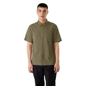 Arc’teryx Skyline Melange Short Sleeve Shirt Men Large Green Button Chest Pocket